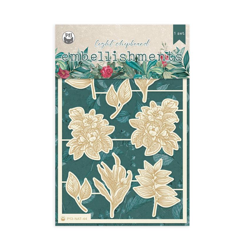 Piatek P13 - Stanzteile "Naturalist" Chipboard Embellishments 01