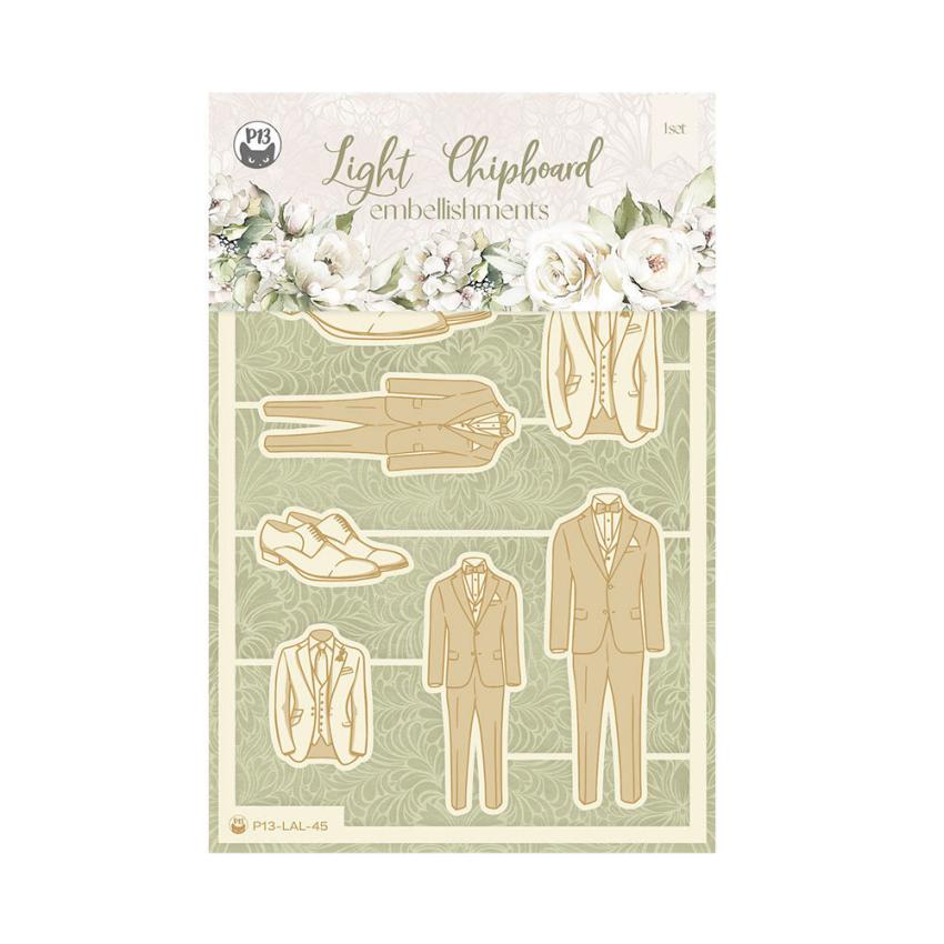 Piatek P13 - Stanzteile "Love and Lace" Chipboard Embellishments 02