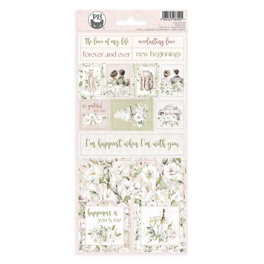 Piatek P13 - Aufkleber "Love and Lace" Chipboard Sticker 02