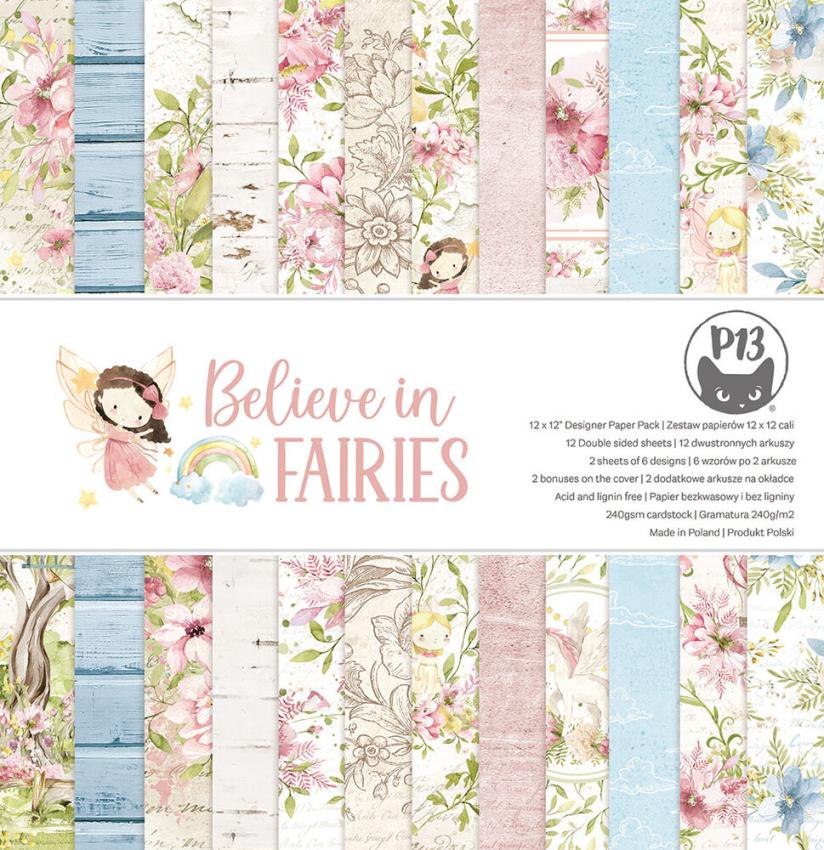 Piatek P13 - Designpapier "Believe in Fairies" Paper Pack 12x12 Inch - 12 Bogen