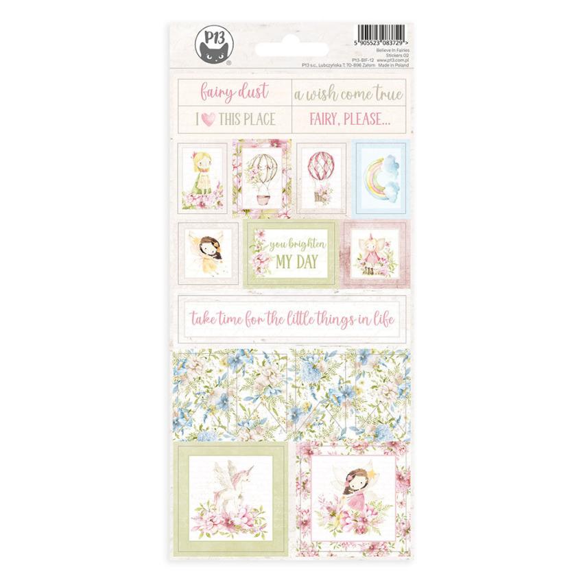 Piatek P13 - Aufkleber "Believe in Fairies" Chipboard Sticker 02