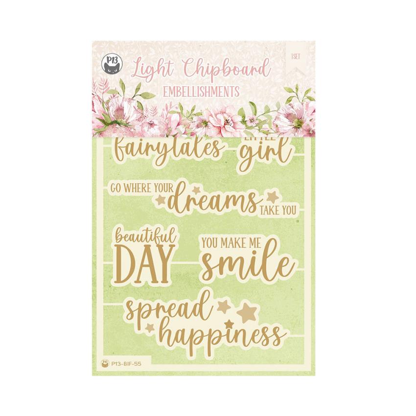 Piatek P13 - Stanzteile "Believe in Fairies" Chipboard Embellishments 