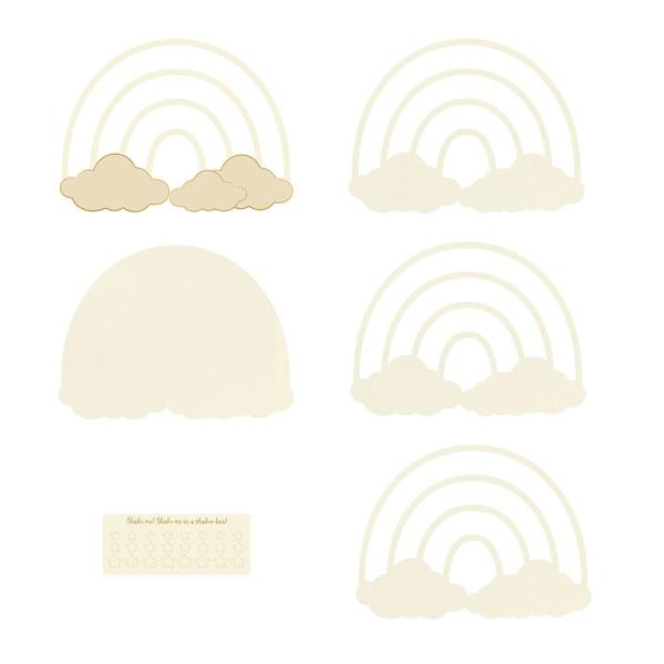 Piatek P13 - Stanzteile "Shaker Base Rainbow" Chipboard Embellishments 