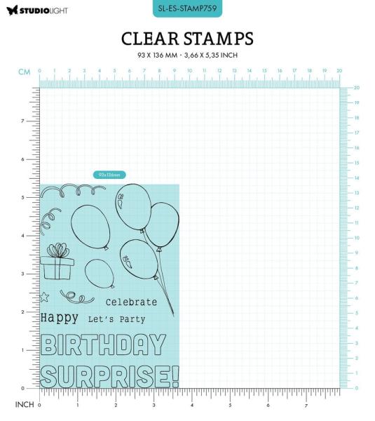 Studio Light - Stempelset "Balloon Box Pop-Up" Clear Stamps