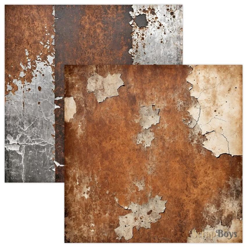 ScrapBoys - Designpapier "Rusty Pack" Paper Pack 12x12 Inch - 12 Bogen