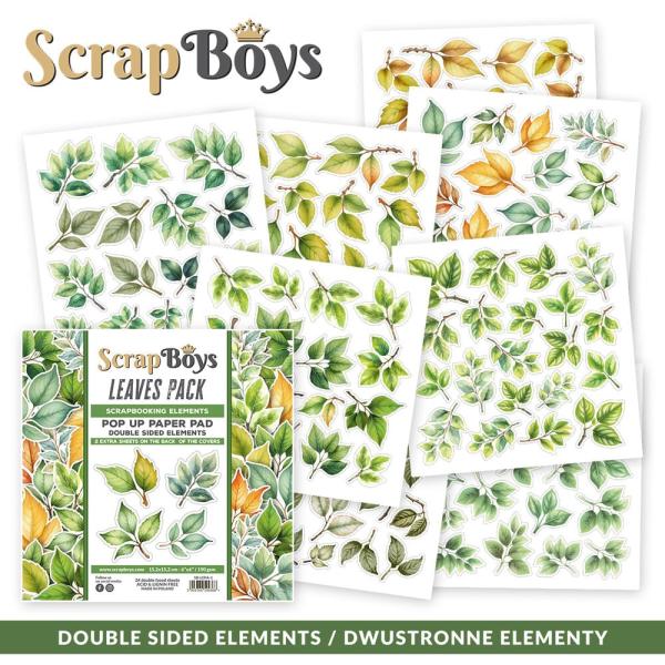 ScrapBoys - Stanzteile "Leaves Pack" Pop Up Paper Pack 6x6 Inch - 24 Bogen