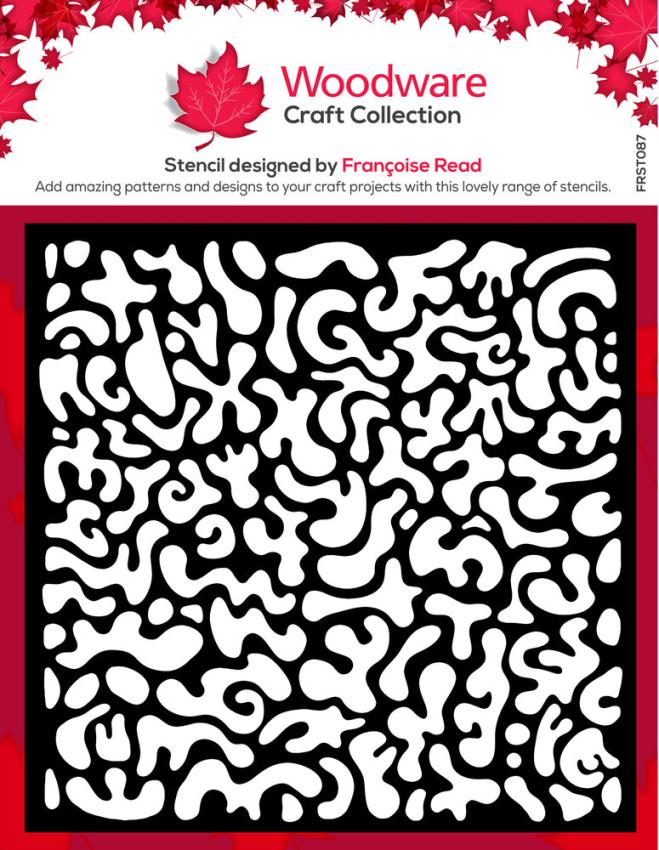 Woodware - Schablone 6x6 Inch "Funky Swirls" Stencil Design by Francoise Read