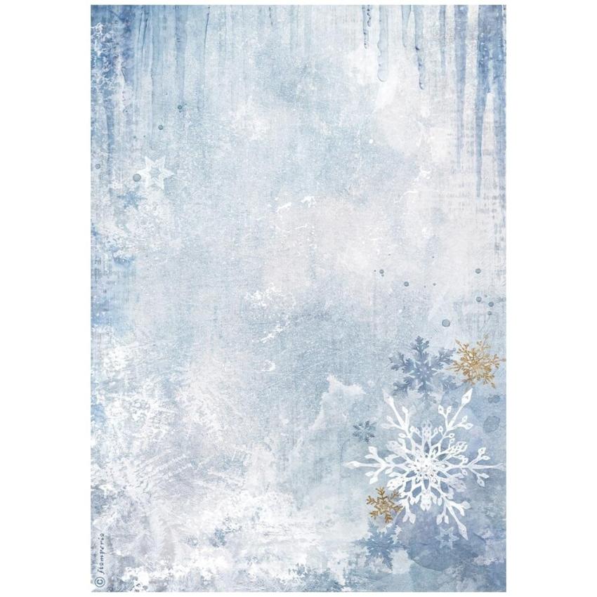 Stamperia - Decopatch Papier "Blue Snowflakes" Decoupage A4 - 6 Bogen  