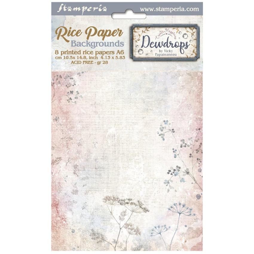 Stamperia - Decopatch Papier "Backgrounds" Decoupage A6 - 8 Bogen  