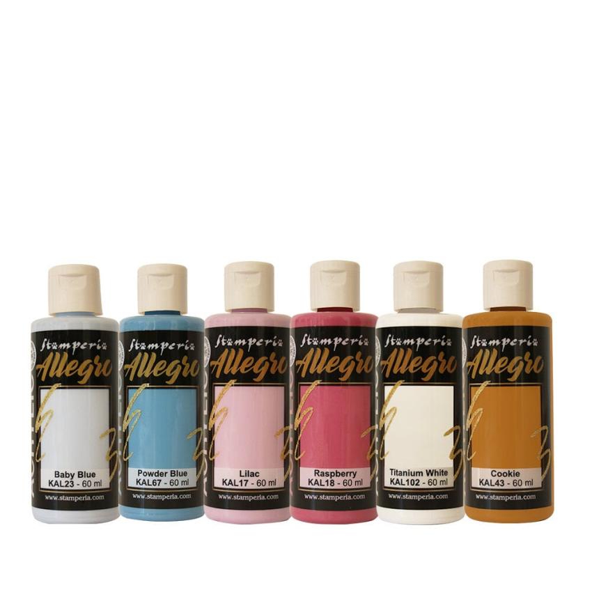 Stamperia - Acrylfarbe "Create Happiness Dewdrops" Allegro Paint Kit 6x60 ml