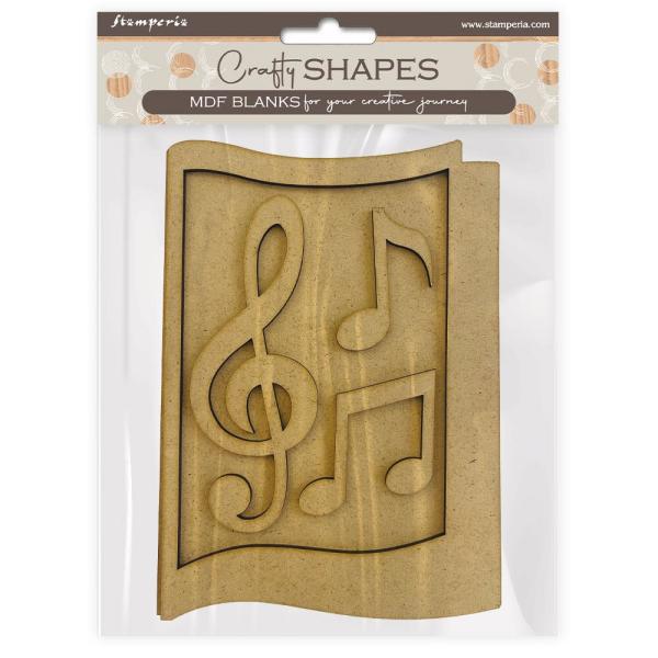 Stamperia - Holzteile "Music Notes" MDF Crafty Shapes Blanks