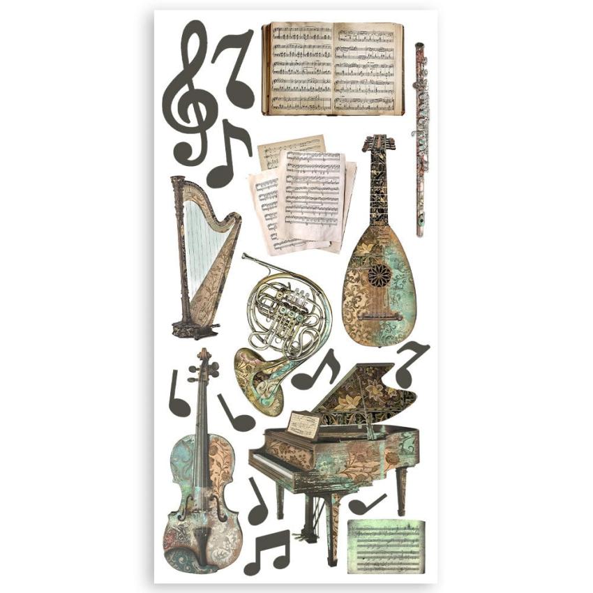 Stamperia - Stanzteile "Music" Paper Cut-outs 6x12 Inch - 4 Bogen