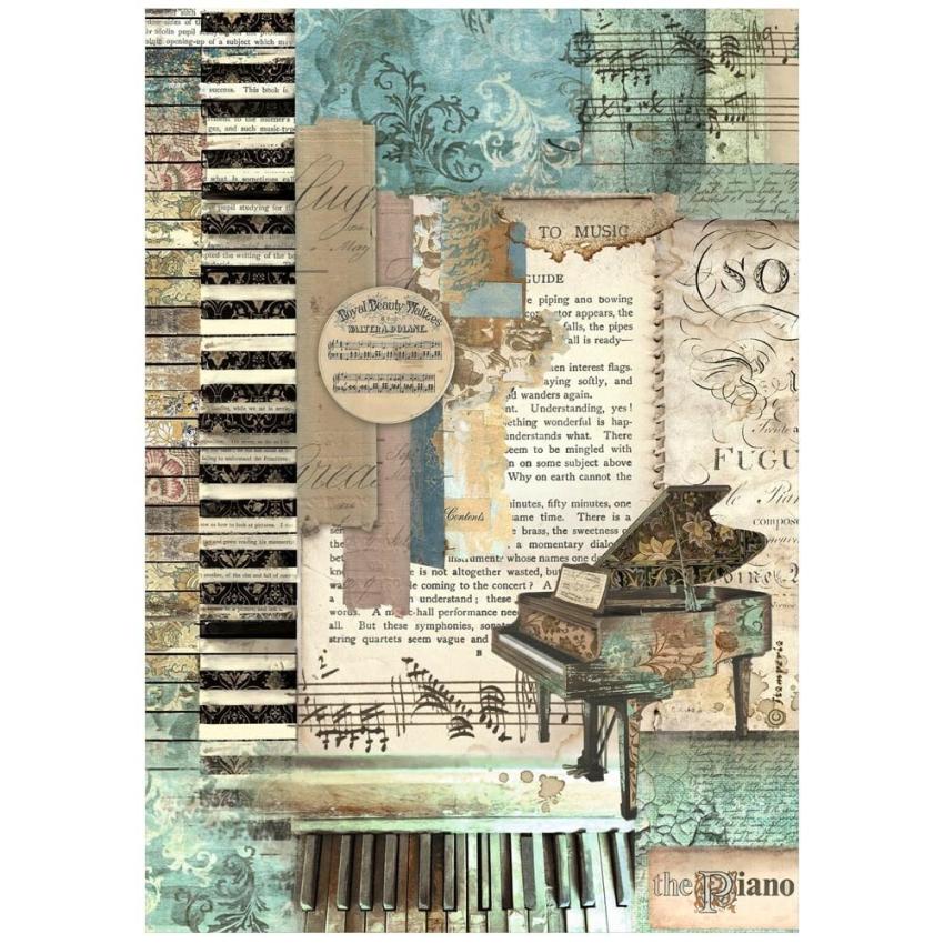 Stamperia - Decopatch Papier "Piano" Decoupage A4 - 6 Bogen  