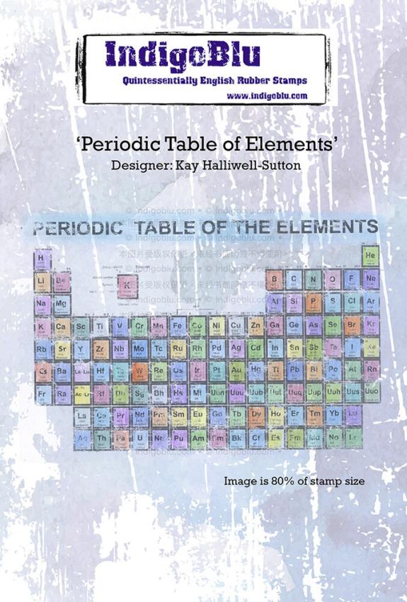 IndigoBlu - Gummistempel "Periodic Table Of Elements" A6 Rubber Stamp