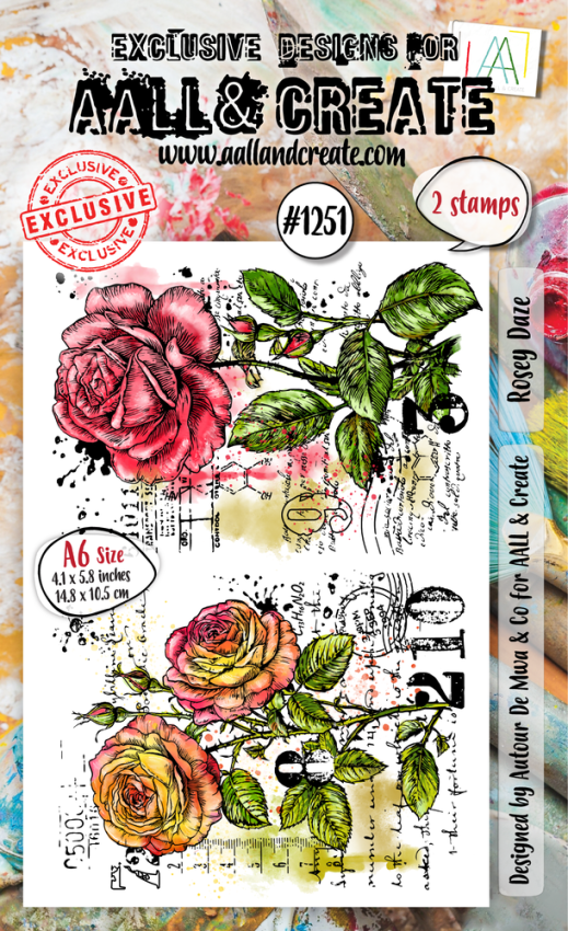 AALL and Create - Stempelset A6 "Rosey Daze" Clear Stamps