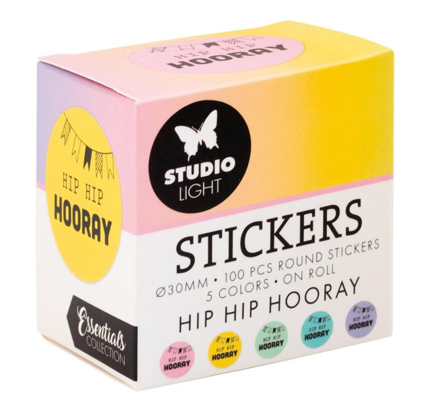 Studio Light - Aufkleber "Hip Hip Hooray" Round Stickers on Roll