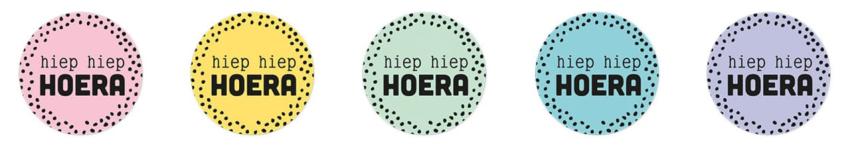 Studio Light - Aufkleber "Hiep Hiep Hoera" Round Stickers on Roll