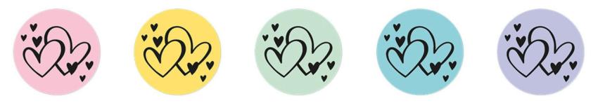 Studio Light - Aufkleber "Hearts" Round Stickers on Roll