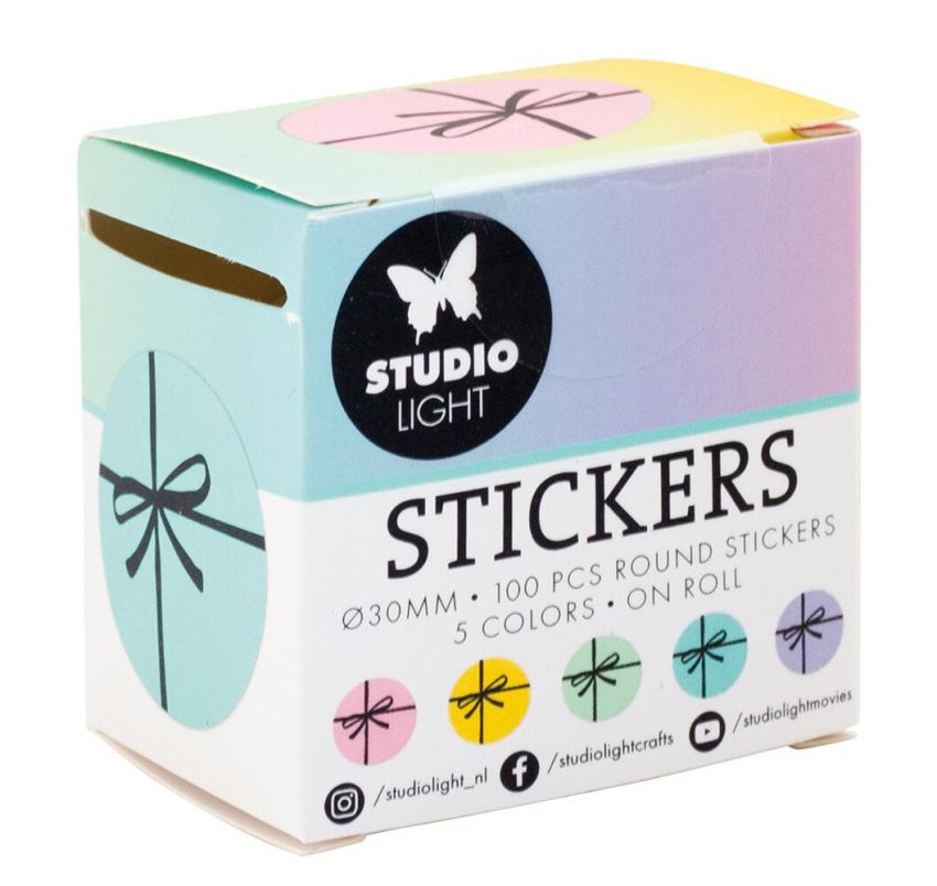 Studio Light - Aufkleber "Gift Bow" Round Stickers on Roll