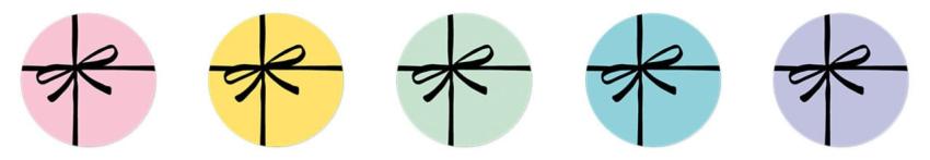 Studio Light - Aufkleber "Gift Bow" Round Stickers on Roll