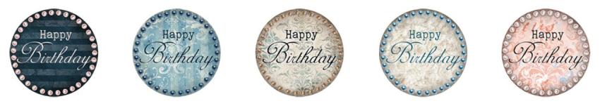 Studio Light - Aufkleber "Happy Birthday" Round Stickers on Roll