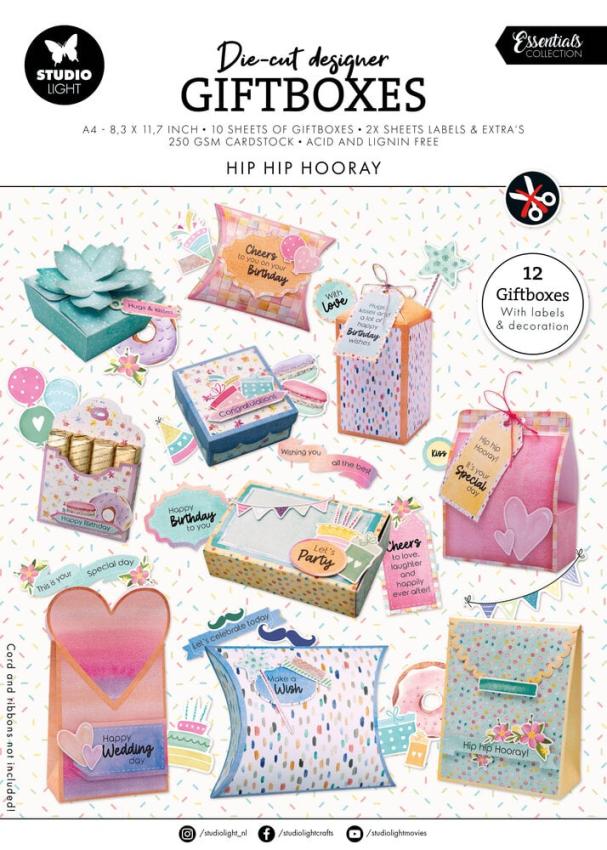 Studio Light - Die-Cut Designer Giftboxes "Hip Hip Hooray"