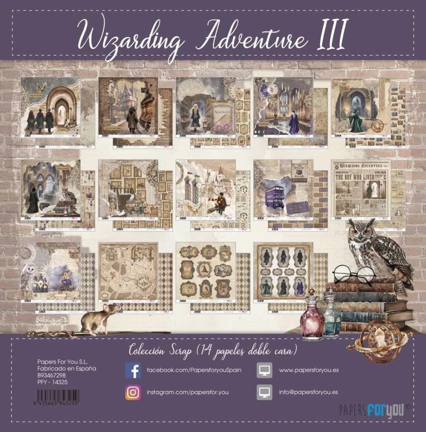 Papers For You - Designpapier "Wizarding Adventure III" Scrap Paper Pack 30,5 x 32 cm - 14 Bogen