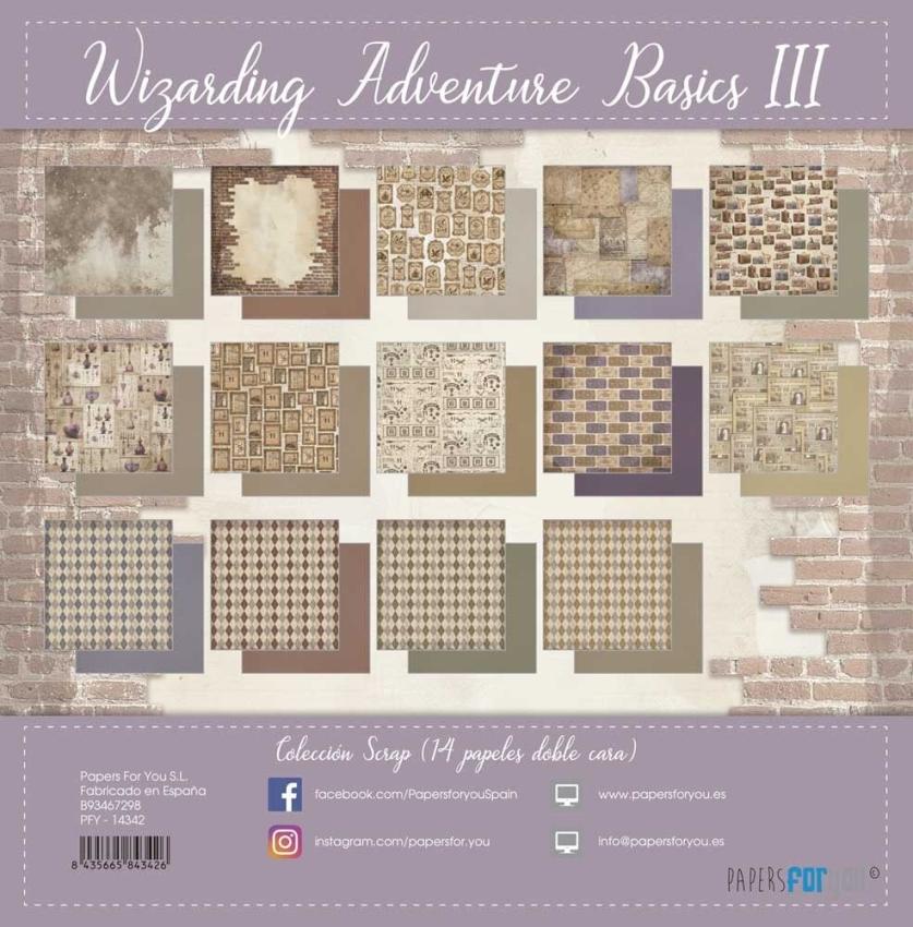 Papers For You - Designpapier "Wizarding Adventure III" Scrap Paper Pack 30,5 x 32 cm - 14 Bogen