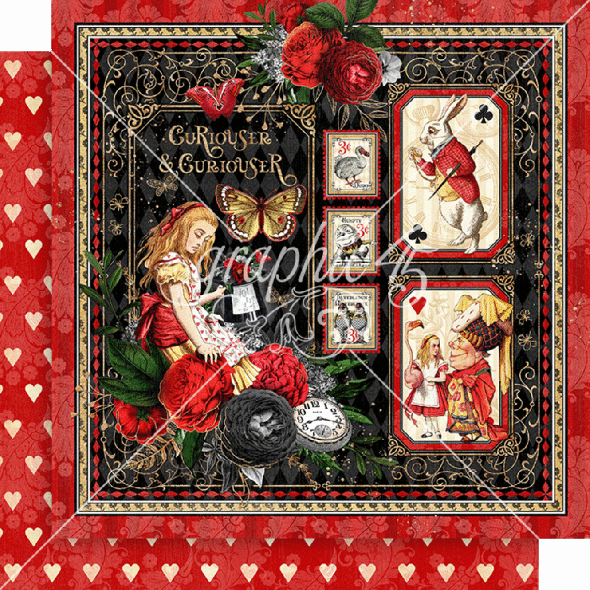 Graphic 45 - Designpapier "Curiouser & Curiouser" Collection Pack 12x12 Inch - 16 Bogen