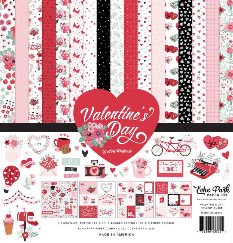 Echo Park - Designpapier "Valentine's Day" Collection Kit 12x12 Inch - 12 Bogen