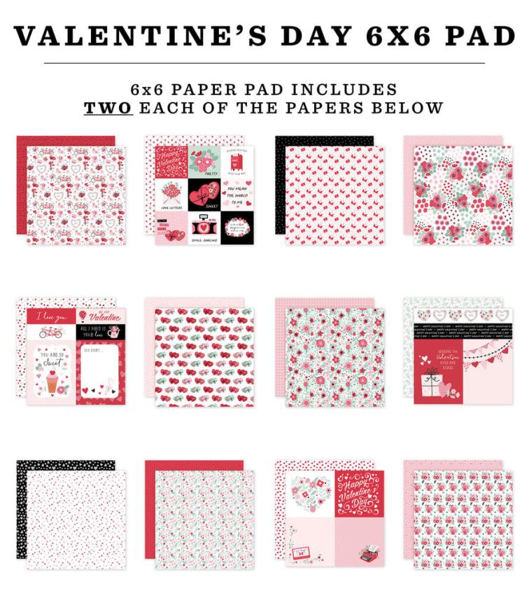 Echo Park - Designpapier "Valentine's Day" Paper Pack 6x6 Inch - 24 Bogen