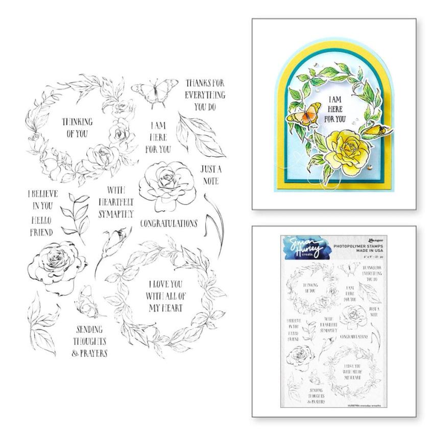 Spellbinders - Stempelset & Stanzschablone "Everyday Wreaths" Clear Stamps & Dies by Simon Hurley