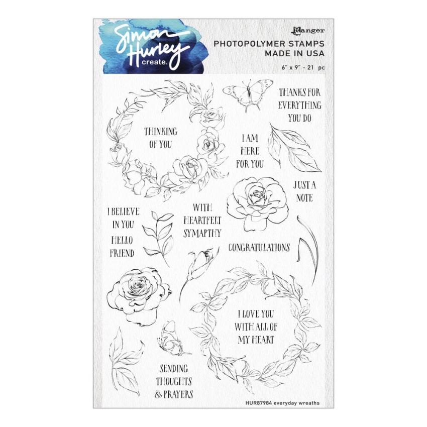 Spellbinders - Stempelset & Stanzschablone "Everyday Wreaths" Clear Stamps & Dies by Simon Hurley