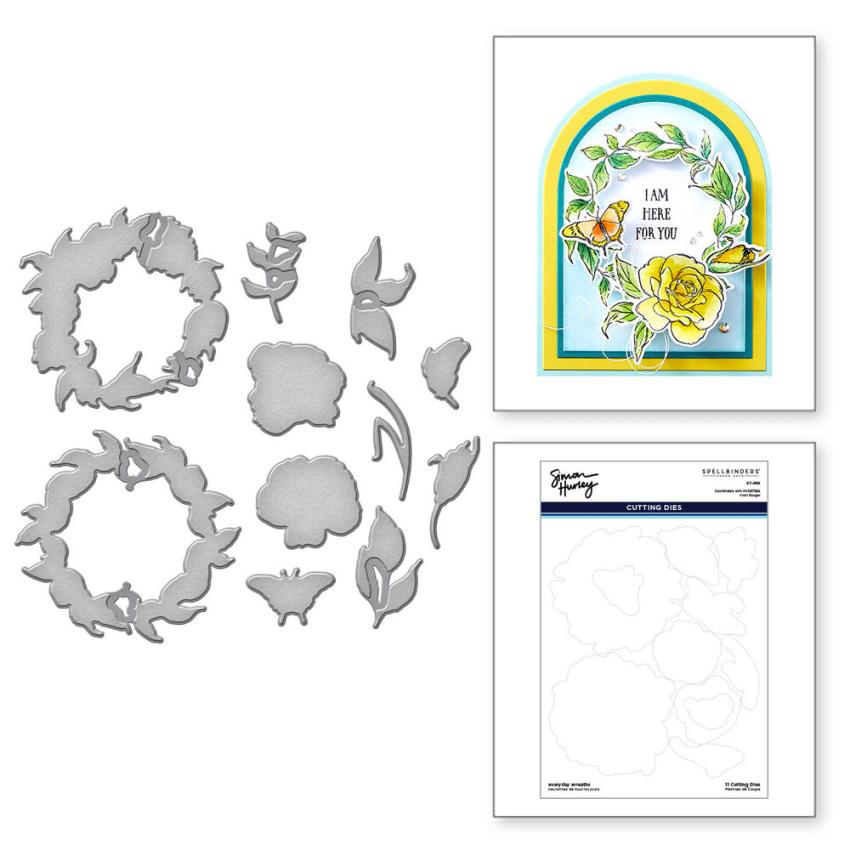 Spellbinders - Stempelset & Stanzschablone "Everyday Wreaths" Clear Stamps & Dies by Simon Hurley