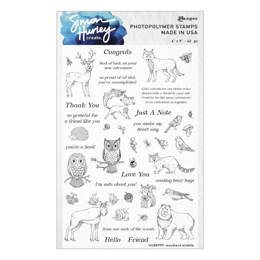 Spellbinders - Stempelset & Stanzschablone "Woodland Wildlife" Clear Stamps & Dies by Simon Hurley