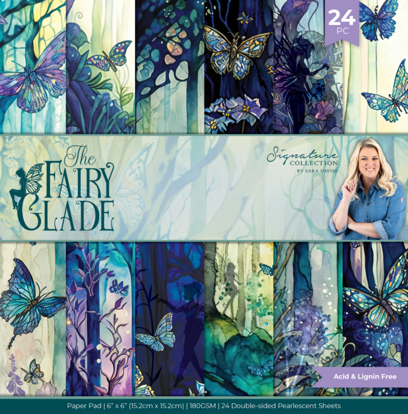 Crafters Companion - Designpapier "Fairy Glade" Paper Pack 6x6 Inch - 24 Bogen