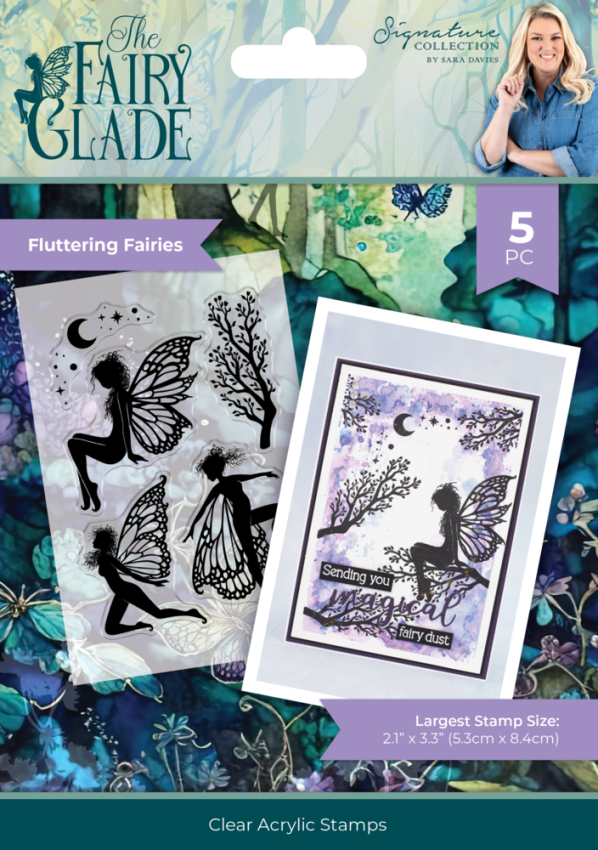 Crafters Companion - Stempelset "Fluttering Fairies" Clear Stamps