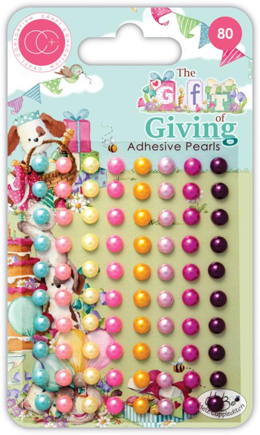 Craft Consortium - Halbperlen "The Gift of Giving" Adhesive Pearls 80 Stk.