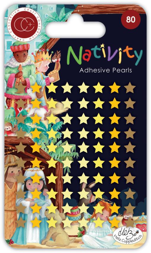 Craft Consortium - Halbperlen "Nativity" Adhesive Pearl Stars 80 Stk.