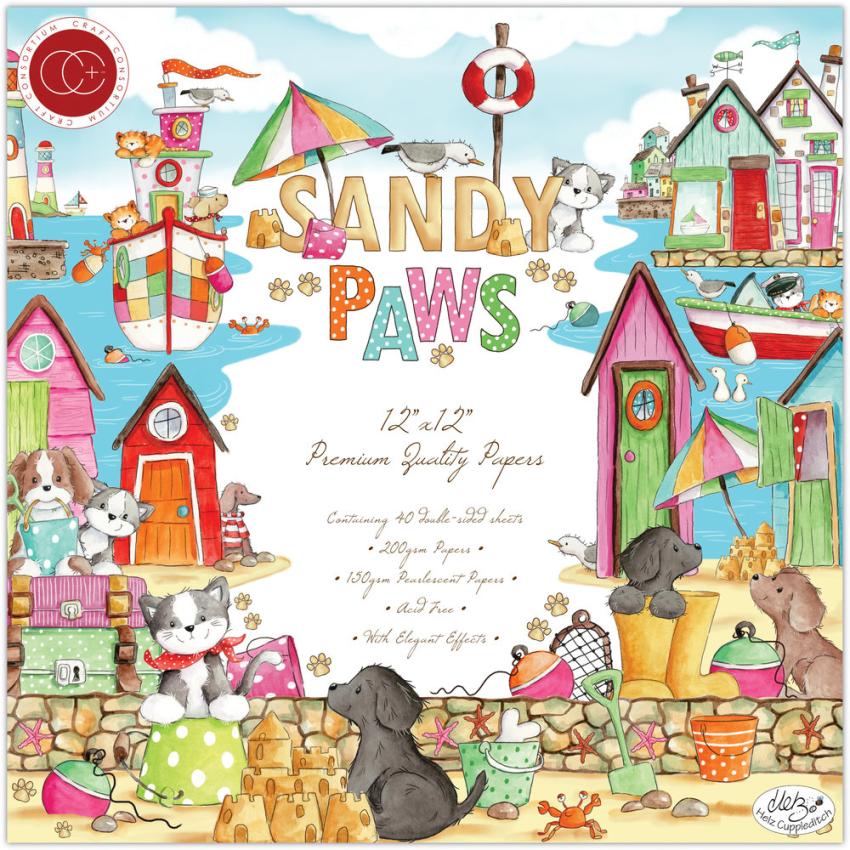 Craft Consortium - Designpapier "Sandy Paws" Paper Pad 12x12 Inch - 40 Bogen