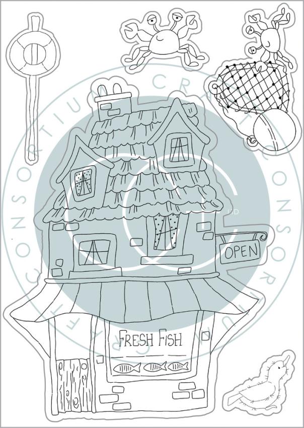 Craft Consortium - Stempelset "Fresh Fish" Clear Stamps