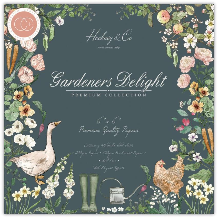 Craft Consortium - Designpapier "Gardeners Delight" Paper Pad 6x6 Inch - 40 Bogen