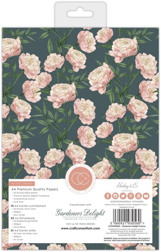 Craft Consortium - Papierblock A4 "Gardeners Delight" Paper Pad - 20 Bogen