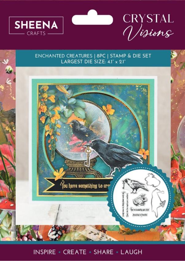 Crafters Companion - Stempelset & Stanzschablone "Enchanted Creatures" Stamp & Dies Design by Sheena Douglass