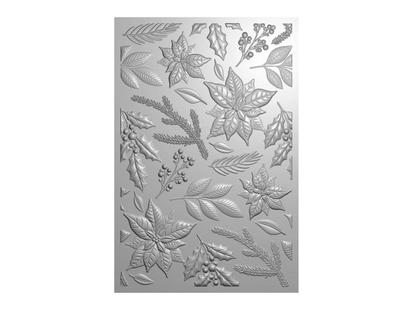 Crafters Companion -Prägefolder, Stempelset & Stanzschablone "Festive Foliage" Embossingfolder, Stamp & Dies