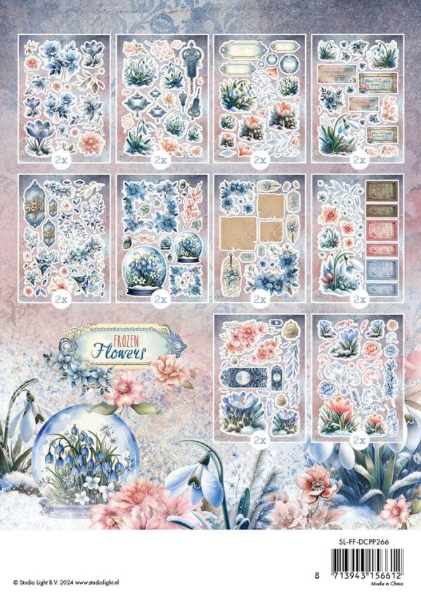 Studio Light - Stanzteile "Frozen Flowers" Die Cut Block - 20 Bogen