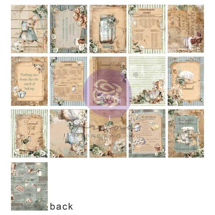 Prima Marketing - Designpapier "The Home Baker" Paper Pack - Journaling Cards 3x4 Inch - 45 Bogen