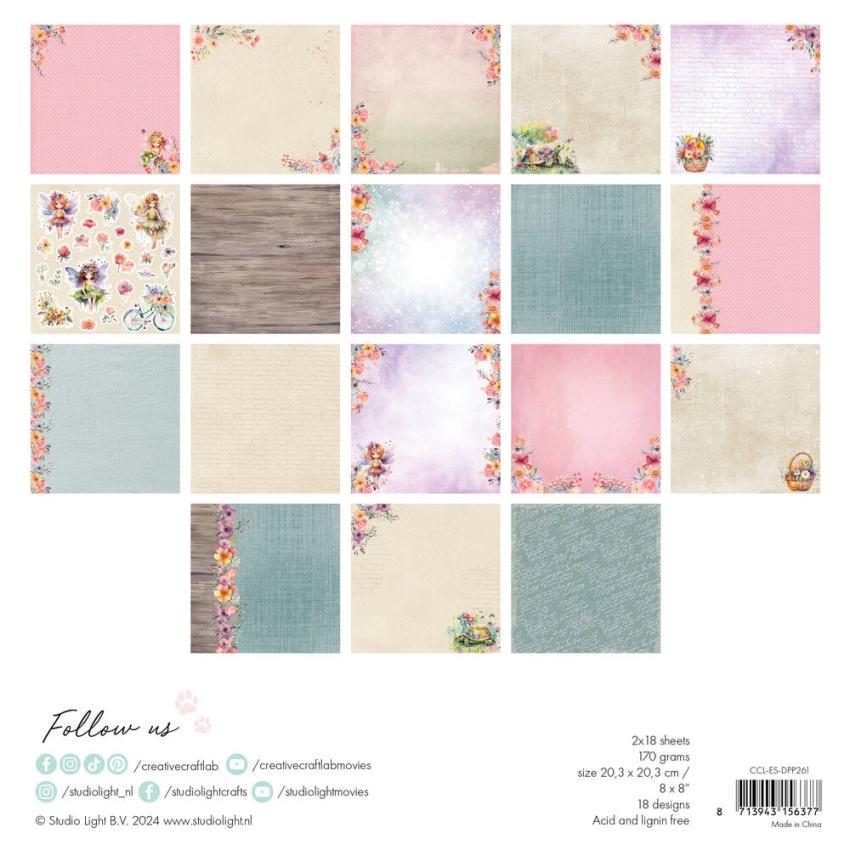 Creative Craft Lab - Studio Light - Designpapier "Felicia" Paper Pack 8x8 Inch - 36 Bogen