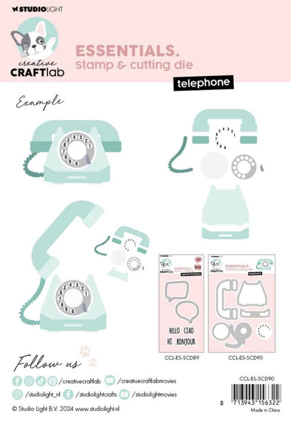 Creative Craft Lab - Studio Light - Stempelset & Stanzschablone "Telephone" Clear Stamps & Dies