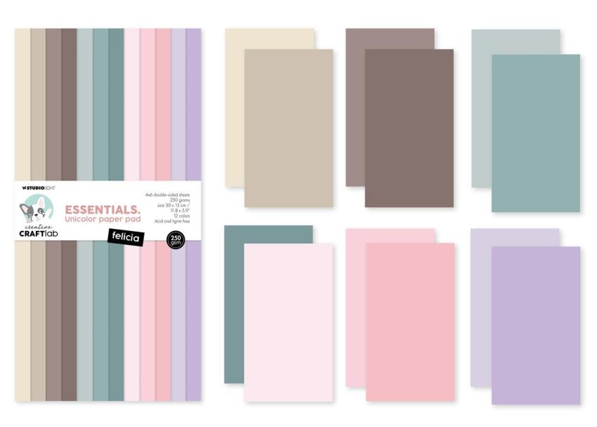 Creative Craft Lab - Studio Light - Cardstock "Felicia" Paper Pack 30x15cm - 24 Bogen